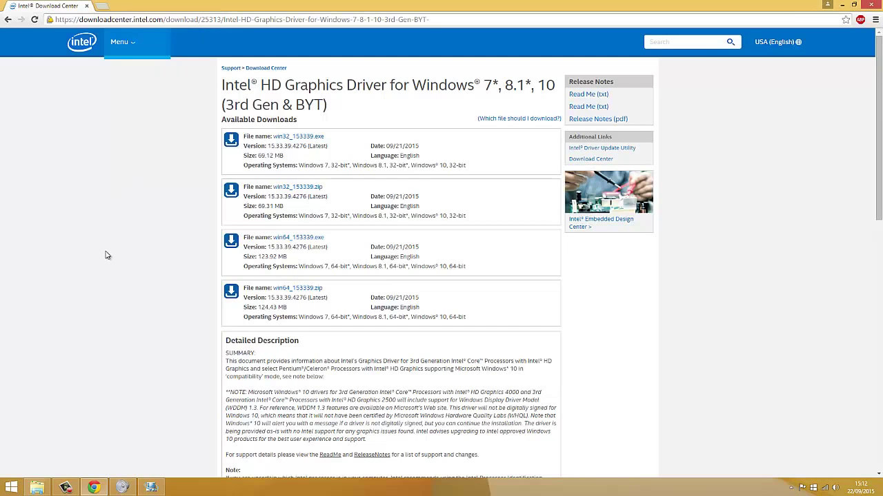 free intel drivers for windows 7